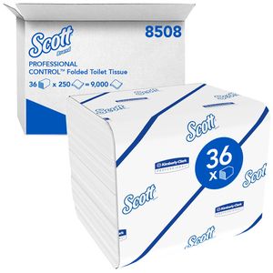 Picture 1 of Toiletpapier Scott Control gevouwen 2-laags 110x186mm wit 8508