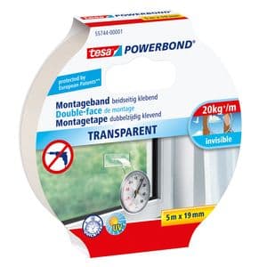 Picture 1 of Montagetape tesa® Powerbond dubbelzijdig 5mx19mm transparant