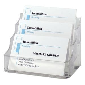Picture 1 of Visitekaartbak Sigel VA130 3 vakken voor 3x70 kaarten 94x85mm hard plastic transparant