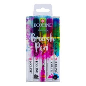 Picture 3 of Brushpen Talens Ecoline set à 5 stuks primair