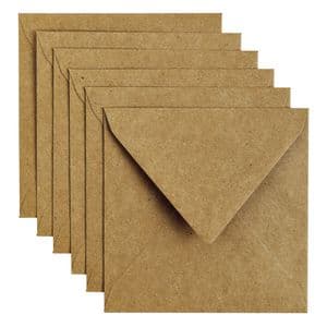 Picture 1 of Envelop Papicolor 140x140mm kraft bruin pak à 6 stuks