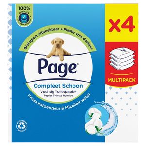 Picture 2 of Vochtig toiletpapier Page Compleet Schoon 4 pakken à 38 vel