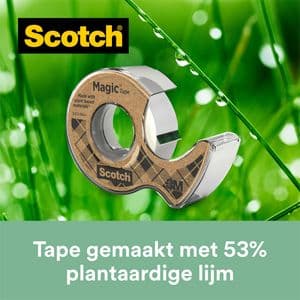 Picture 3 of Plakband Scotch Magic 919 19mmx20m transparant + gerecyclede afroller