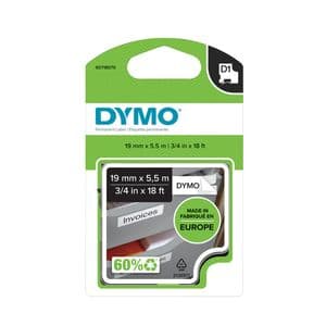 Picture 1 of Labeltape Dymo LabelManager D1 polyester 19mmx5,5m zwart op wit