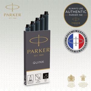 Picture 3 of Inktpatroon Parker Quink zwart blister à 10 stuks