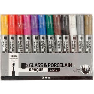 Picture 2 of Glas- & Porseleinstiften Creativ Company 1-2mm set à 12 kleuren