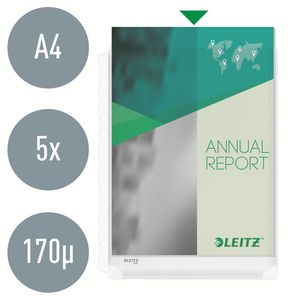 Picture 3 of Harmonica showtas Leitz Premium met perforatiestrip 180µ PVC A4 5 stuks glashelder 5 stuks