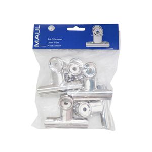 Picture 9 of Papierklem MAUL Bulldog 70mm capaciteit 40mm zilver 5 stuks