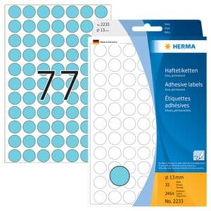 Picture 2 of Etiket HERMA 2233 rond 13mm blauw 2464 stuks