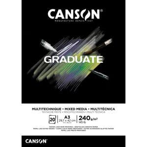 Picture 1 of Mixed mediapapier Canson Graduate Mixed Media 20vel 240gr A3 zwart