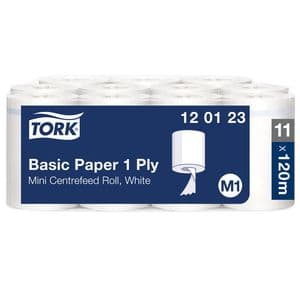 Picture 1 of Poetspapier Tork M1 Basic Universal 1-laags 120m wit 120123