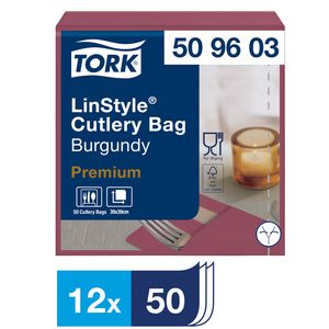 Picture 1 of Pochette Tork Linstyle Premium 1-laags 390x390mm bordeauxrood 509603