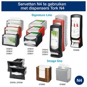Picture 3 of Servet Tork N4 Xpressnap Premium 1/2 vouw 2-laags 213x165mm 1000 vel naturel 12880