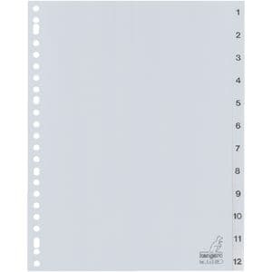 Picture 1 of Tabbladen Kangaro 23-gaats G412CM 1-12 genummerd grijs PP