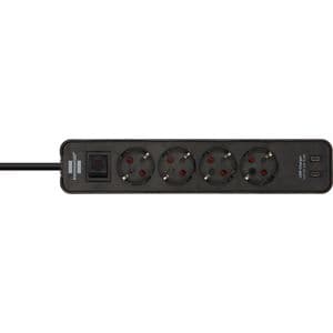 Picture 4 of Stekkerdoos Brennenstuhl Ecolor 4vdig incl 2 USB C 1.5m zwart