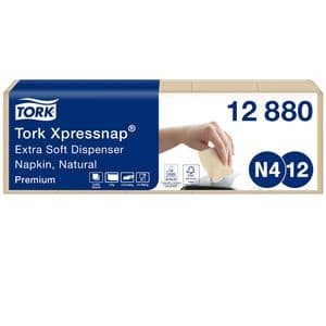 Picture 1 of Servet Tork N4 Xpressnap Premium 1/2 vouw 2-laags 213x165mm 1000 vel naturel 12880
