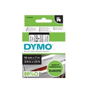 Picture 1 of Labeltape Dymo LabelManager D1 polyester 19mm zwart op transparant