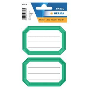 Picture 1 of Etiket HERMA 5716 82x55mm schrift groene rand 12 stuks