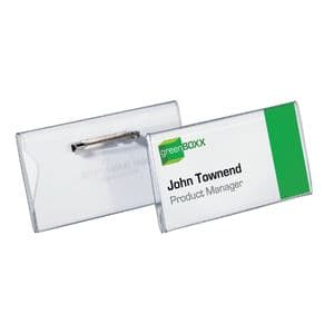 Picture 1 of Badge Durable 8001 met speld en klemrand 40x75mm