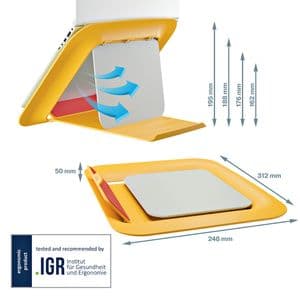 Picture 3 of Laptopstandaard Leitz Ergo Cosy verstelbaar recyled geel