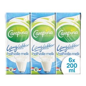Picture 1 of Melk Campina LangLekker halfvol 20cl 6 stuks