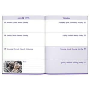 Picture 2 of Agenda 2026 Lannoo 110x150 My favourite friends 7dagen/2pagina's cats