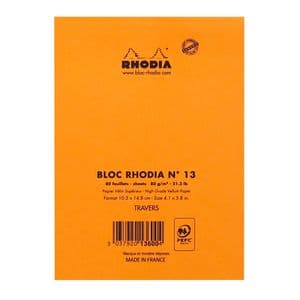 Picture 3 of Schrijfblok Rhodia A6 lijn 80 vel 80gr oranje