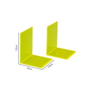 Picture 2 of Boekensteun MAUL 10x10x13cm acryl set 2 neon geel transparant