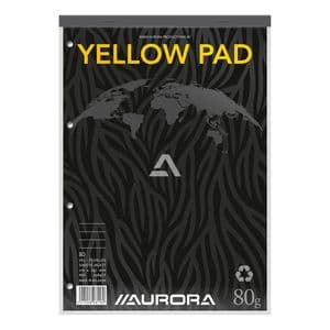 Picture 1 of Cursusblok Aurora A4 lijn 4-gaats 160 pagina's 80gr geel