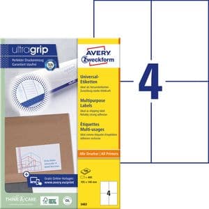Picture 2 of Etiket Avery 3483 105x148mm A6 wit 400 stuks