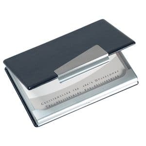 Picture 1 of Visitekaarthouder Sigel VZ131 voor 20 kaarten 90x58mm aluminium met leer zwart