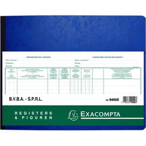 Picture 1 of Register Piqure aandeelhouder BVBA/ SPRL 320x240mm 80vel groen