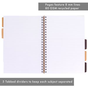 Picture 5 of Projectboek Pukka Pad Kraft A4 lijn 5-tabs 200 pagina's 80gr