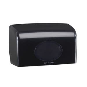 Picture 2 of Toiletpapierdispenser Aquarius duo voor kleine rollen zwart 7191