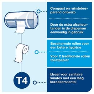 Picture 3 of Toiletpapier Tork T4 Premium 3-laags 250 vel wit 110316
