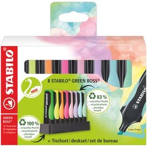 Picture 1 of Markeerstift STABILO GREEN BOSS 6070/8 pastel assorti deskset à 8st