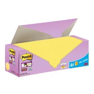 Picture 1 of Memoblok 3M Post-it 654-SSCY Super Sticky 76x76mm geel voordeelpak