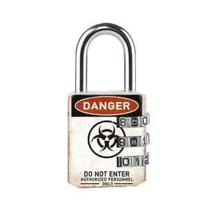 Picture 1 of Hangslot Masterlock 3-cijfer combinatie 30mm danger motief