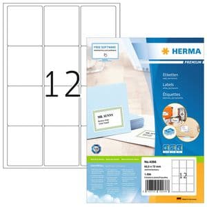 Picture 1 of Etiket HERMA 4266 63.5x72mm premium wit 1200 stuks