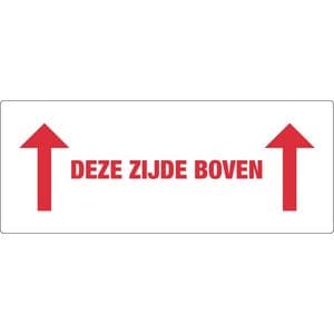 Picture 1 of Waarschuwingsetiket IEZZY deze zijde boven 150mmx60mm 500 stuks