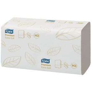 Picture 2 of Handdoek Tork H3 Premium singlefold 2-laags 226x230mm 15x200 vel wit 100278