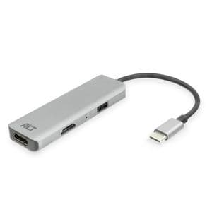 Picture 1 of Adapter ACT USB-C 4K multiport voor 2 HDMI monitoren