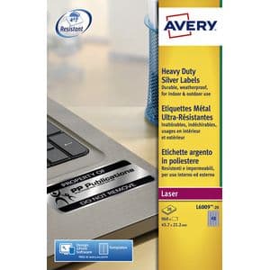 Picture 2 of Etiket Avery L6009-20 45.7x21.2mm zilver 960 stuks