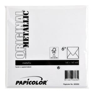 Picture 3 of Envelop Papicolor 140x140mm metallic parelwit pak à 6 stuks