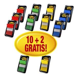 Picture 1 of Indextabs Post-it 680 25.4x43.2mm 10+2 gratis assorti 50 tabs per dispenser