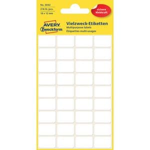 Picture 1 of Etiket Avery 3042 18x12mm wit 216 stuks