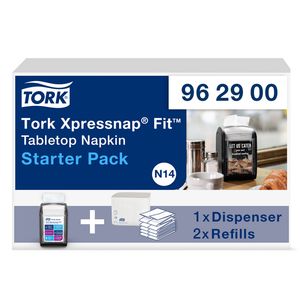 Picture 1 of Servetdispenser Tork N14 Xpressnap Fit Signature line startpakket zwart 962900