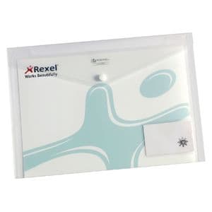 Picture 1 of Enveloptas Rexel ice A4 + visitekaart transparant 5 stuks