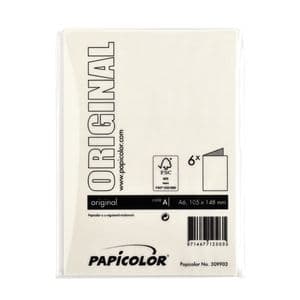 Picture 3 of Correspondentiekaart Papicolor dubbel 105x148mm anjerwit pak à 6 stuks