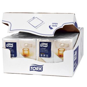 Picture 2 of Dinerservet Tork Linstyle Premium 1/8 vouw 1-laags 390x390mm 50 vel wit 478180